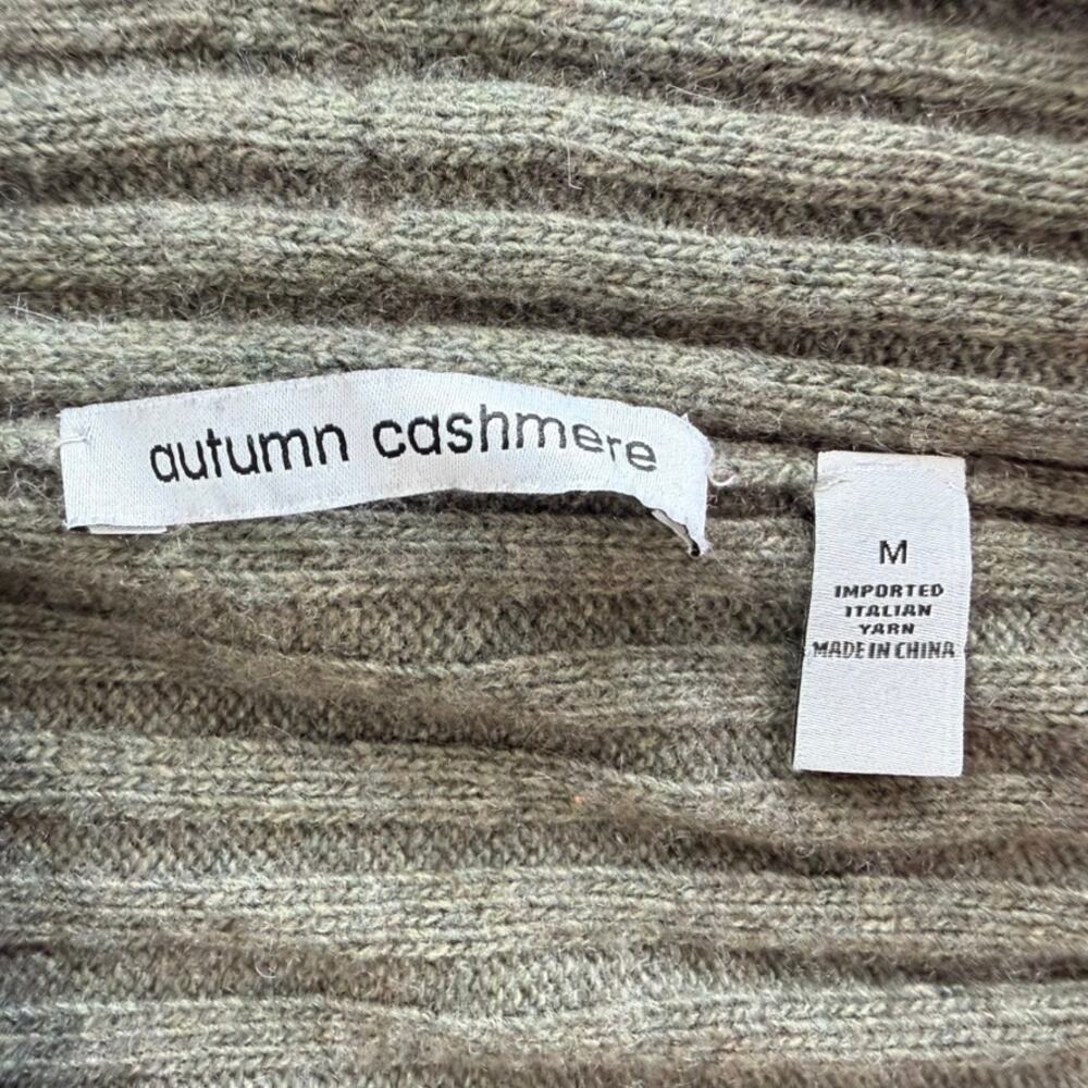 Autumn Cashmere Green Ribbed Sweater Medium Open Wrap Cocoon Cashmere Wool - Picture 3 of 8
